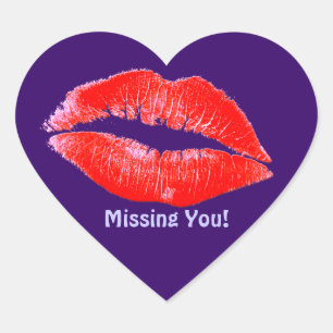 Fun Lipstick Kisses Miss You Romantic LIP STICKERS