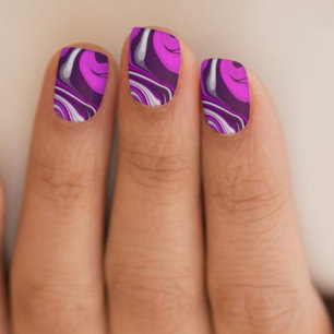 Fun Liquid Swirl Marble Pink Purple Minx Nail Art