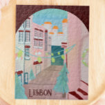 Fun Lisbon Portuguese Winter Jigsaw Puzzle<br><div class="desc">wish your loved ones a joyful holiday with these a charming hand illustrated Portuguese winter puzzle.</div>