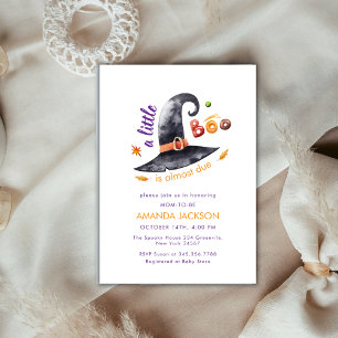 Fun Little Boo Is Almost Due Witch Hat Baby Shower Invitation