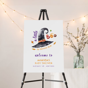 Fun Little Boo Witch Hat Baby Shower Welcome Sign