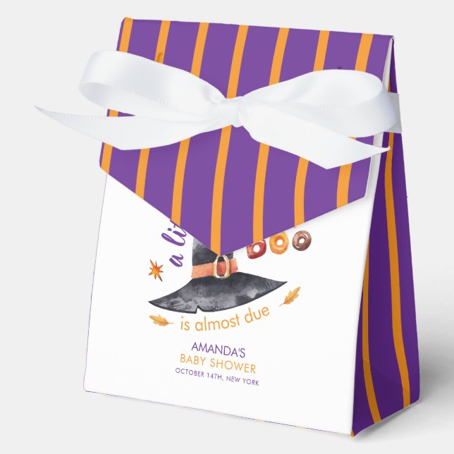 Fun Little Boo Witch Hat Fall Baby Shower Favor Boxes (Front)