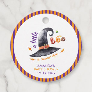Fun Little Boo Witch Hat Fall Baby Shower Favor Tags