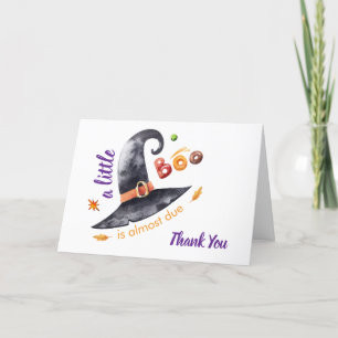 Fun Little Boo Witch Hat Fall Baby Shower Thank You Card