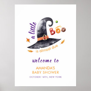 Fun Little Boo Witch Hat Fall Baby Shower Welcome Poster