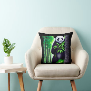 Fun Little Panda Bear Throw Pillow