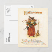 Fun Little Witch Vintage Postcard | Zazzle