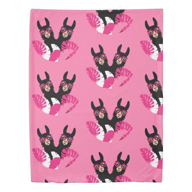 Fun Llama Alpaca Accessories Duvet Cover (Front)