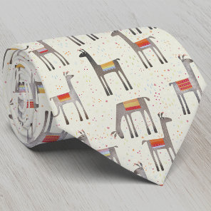 Fun Llama Alpaca Pattern Neck Tie
