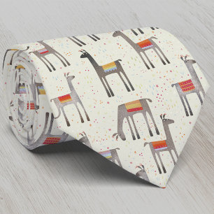 Fun Llama Alpaca Pattern Neck Tie