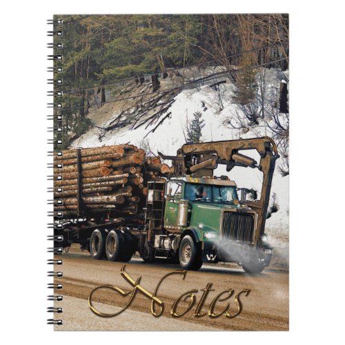 Fun Log In _ Log Out Logging Trucker Art Design Notebook