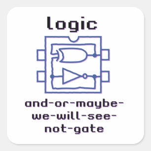 Fun logic gate with boolean function square sticker