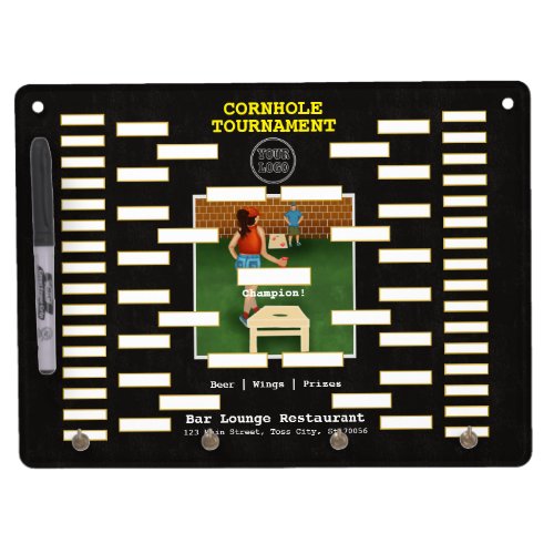 Fun Logo Cornhole Tournament Score Board Dry Erase