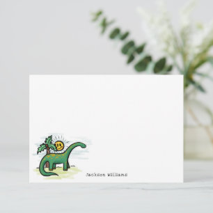 Fun Long Neck Dinosaur Kids Personalized Note Card