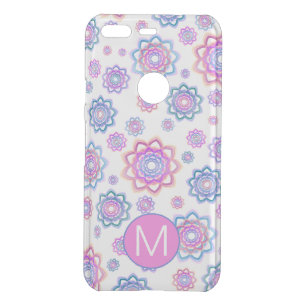 Fun Lotus Flower Monogram Pink Pastel Green Uncommon Google Pixel Case