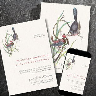 Fun Love Birds Wedding Invitation