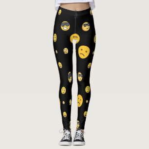 Fun, love, smiling, happy cute emojis transparent leggings