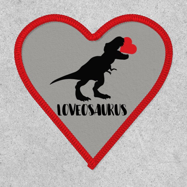 Fun Loveosaurus T-Rex Iron On Patch (Front)