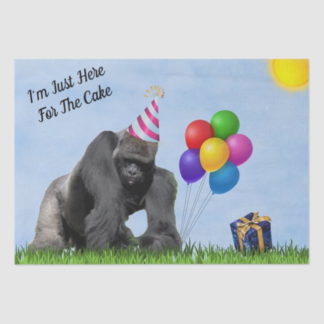Fun Loving Birthday Gorilla - Tissue Paper (Front)
