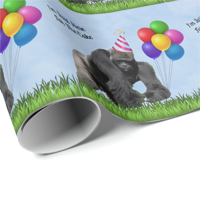 Fun Loving Birthday Gorilla - Wrapping Paper Roll (Roll Corner)