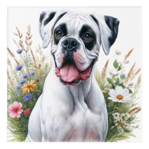Fun Loving Boxer Dog Stretched Canvas Print Acrylic Print