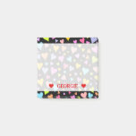 [ Thumbnail: Fun, Loving, Colorful Hearts Pattern & Custom Name Notes ]