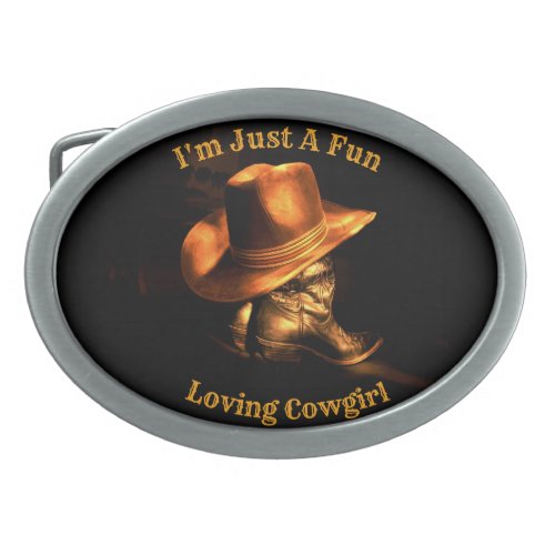 FUN LOVING COWGIRL BELT BUCKLE