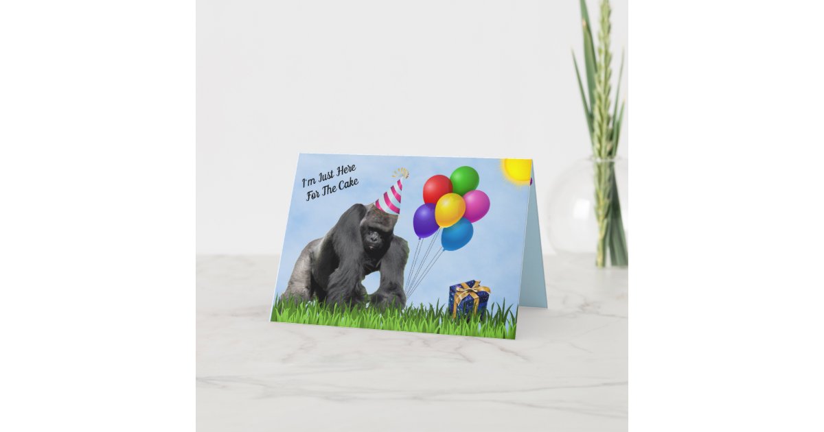 Fun Loving Gorilla Birthday Card | Zazzle