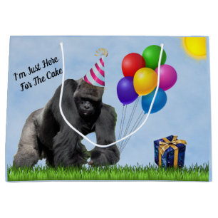 Fun Loving Gorilla Birthday Large Gift Bag