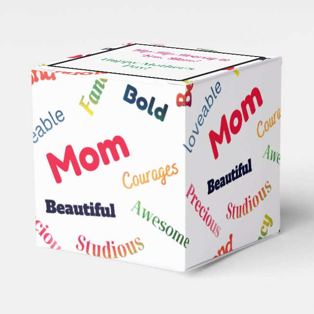 Fun-loving Mother’s Day Text Favor Boxes (Front Side)