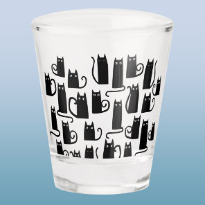 Fun Lucky Black Cat Shot Glass