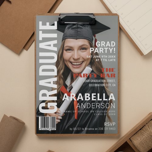 Fun Magazine Cover  Graduation Party Invitation