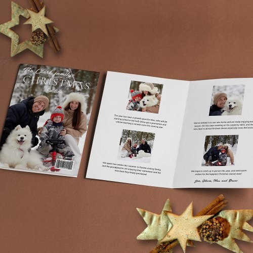 Fun Magazine Cover Style Christmas Photo Holiday Card