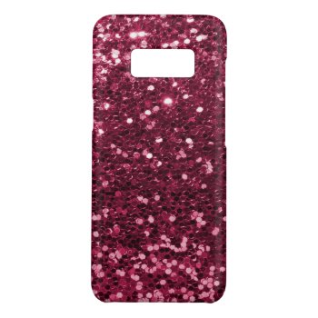 Fun Magenta Pink Faux Glitter Sparkle Print Case-mate Samsung Galaxy S8 Case by its_sparkle_motion at Zazzle