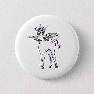 Fun magical Unicorn drawing Button