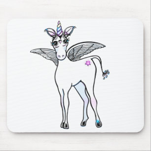 Fun magical Unicorn drawing Mouse Pad