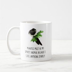 Fun Magpie Quote My Spirit Animal Sparkly Coffee Mug