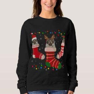 Fun Maine Coon Stocking Christmas Light Socks Xmas Sweatshirt