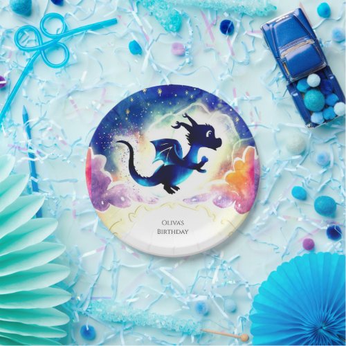 Fun Majestic Dragon Birthday Paper Plates