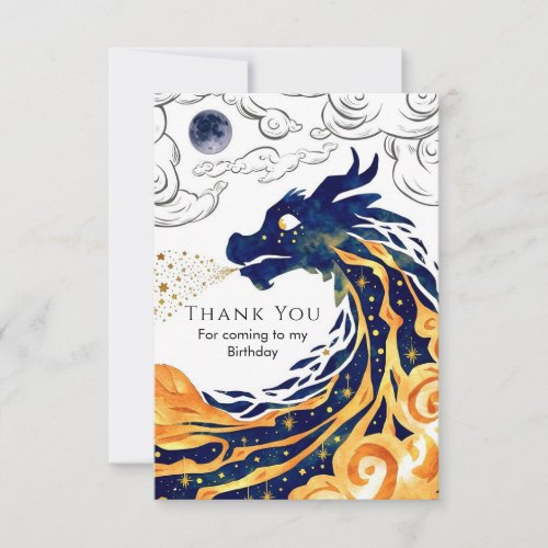 Fun Majestic Dragon Birthday Thank You Card