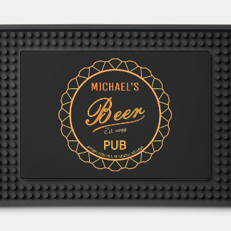 Fun Man Cave Beer Bottle Cap - Bar Mat