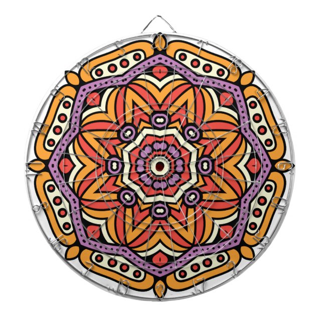 Fun Mandala Pattern Dart Board (Front)