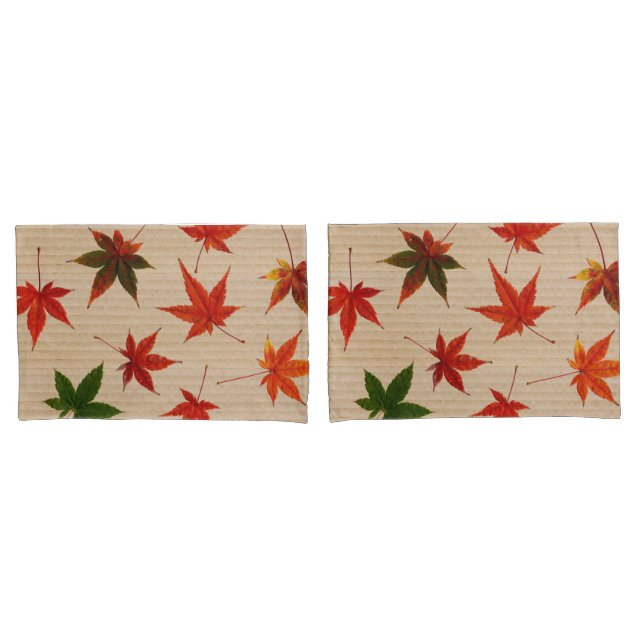 FUN Maple Leaves on Cardboard Box  Pillow Case (Front-Set)