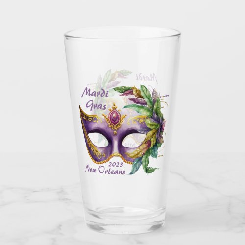 Fun Mardi Gras Glass