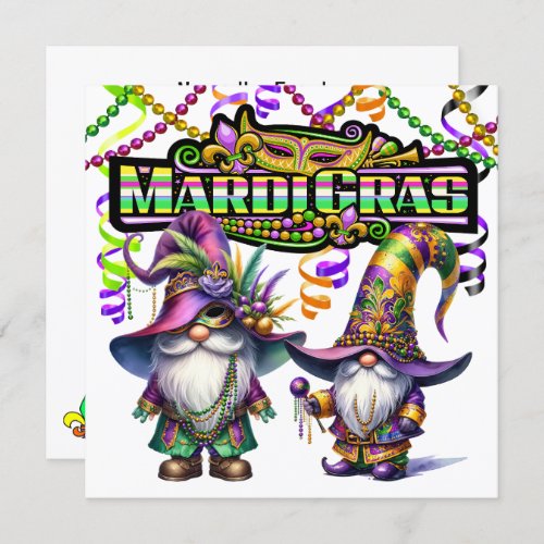 Fun Mardi Gras Masquerade Party Invitation