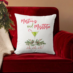Fun Martini Cocktail Holiday Home Decor Throw Pillow