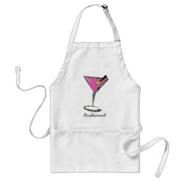 fun martini hot pink adult apron