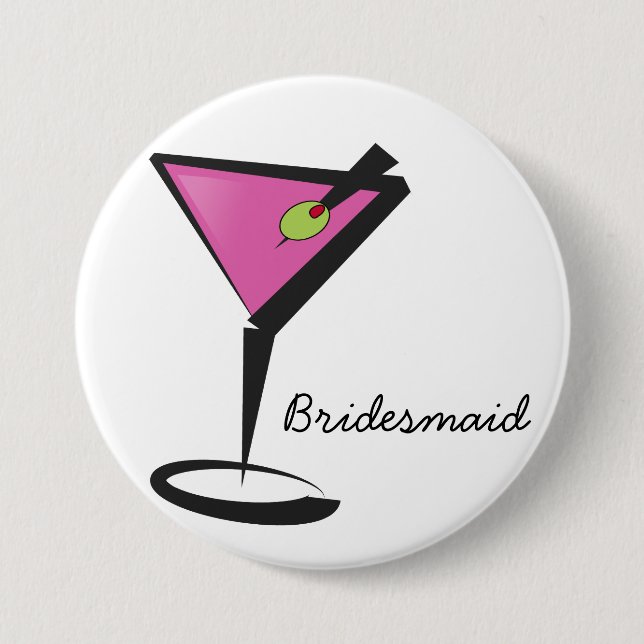 fun martini hot pink button (Front)