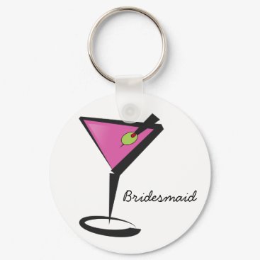 fun martini hot pink keychain