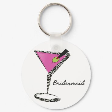 fun martini hot pink keychain